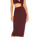 NBD Kiari Midi Plum Brown Burgundy Maroon Cut-Out Cutouts Midriff Pencil Dress Photo 0