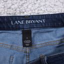 Lane Bryant  Girlfriend Jean Shorts Blue Women's Size 14 Frayed Raw Hem Stretch Photo 5