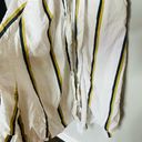 SANCIA Anika White Linen Blend Striped Waist Tie Midi Dress Size Medium Photo 10