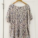 J.Jill  Luxe Supima Pleat Back Tee Shirt Floral 4X Photo 3