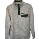 Patagonia  snap t pull over quilted organic cotton grey and green ladies SMALL Photo 0