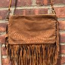 Suede Fringe Italian Leather Bag Tan Photo 4