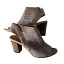 Fabianelli Open Toe Leather Ankle Booties Chunky Block Heel Women Size 37 US 6.5 Gray Photo 11