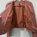 White House | Black Market  Genuine Leather Jacket Moto Full Zip WHBM Brown M​ Photo 5