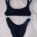 Triangl Women's Small/XS  Camille Navy Blue Italian Velvet Bikini Set Photo 1