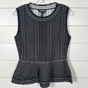 BCBGMAXAZRIA  Jaylenne Black Sweater Knit Peplum Top, EUC, Medium, MSRP $128 Photo 1