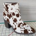 Qupid  Cowgirl Coastal Core Cow Print Brown Western Pointed Toe Bootie Womens 8.5 Photo 14