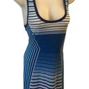 Calvin Klein CK Blue Stripe Racerback Maxi Dress Sz. 10 Scoop Neck Slimming Summer Photo 2