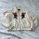 Saks 5th Avenue Saks fifth avenue bomber   Size medium  Condition: great Color: cream   Details : - Embroidered patches on front  - Full zip  Photo 0