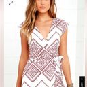 Moon River  nwot romantics burgundy & white printed romper $80 boho holiday wrap Photo 2