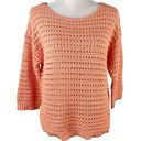 Coldwater Creek  Tradewinds Sweater S Sunset Open Knit 3/4 Sleeves New Photo 9