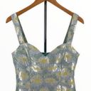 Lulus Lulu’s Blooming Love Light Blue Yellow Floral Jacquard Mini Dress size Medium Photo 4