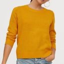 Divided  H&M Solid Mustard Golden Open Weave Semi Sheer Crew Neck Sweater Small S Photo 1