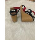 Tommy Hilfiger  wedges heels navy blue white and red logo emblem women’s size 9.5 Photo 5