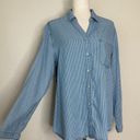 Chico's Chico’s 100% Lyocell Blue Striped Button Down Shirt Photo 1