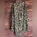 Cooper and Ella  Animal Print Long Puff Sleeve Blouse Top Cold Shoulder Ruffled. Photo 4