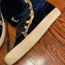 Alexander McQueen Blue Velvet Hightop Sneakers Photo 1