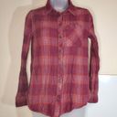 Arizona Jeans  Boyfriend Fit Plaid Button Down Long Sleeve Collared Pocketed XS Photo 0