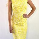 Cache  Floral Cutout Sheath Dress Yellow & White Size 2 Photo 1