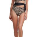 DKNY  Suntan ​Leopard Print Brown & Black Cutout Tie One Piece Swimsuit 10 NWT Photo 2