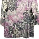 Houndstooth Love Delirious Womens Medium VNeck  Roses Print Y2K Purple Top Blouse Photo 3