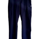 FIGS  Yola Skinny Scrub Pants Drawstring Mid Rise 11 Pockets Medical Blue Small Photo 1