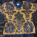 Tracy Reese for Neiman Marcus /Target Blue Ecru Sequined Blouse Top $79.99 EUC S Photo 3