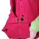 Vintage Bright Cherry Red Denim Collared Longline Womens Coat Jacket Size 1X Photo 8