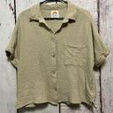 C&C California  Green Double Gauze Camp Relaxed Short Sleeve Cotton Shirt Size XL Photo 0