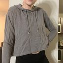 Mono B Clothing Grey Cropped Hoodie Photo 0