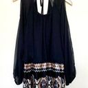 As You Wish As U Wish black brown sequin tribal open sleeve shift blouson mini dress large Photo 10