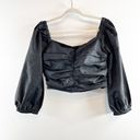 J.Crew  Ruched Puff Sleeve Sweetheart Neck Crop Top Black 10 Photo 10