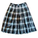 Pendleton Vintage  Tartan Pure Virgin Wool Green Plaid Pleated Skirt Size 14 Photo 0