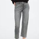 Mango - MNG High-waist cropped straight jeans, frayed raw hem, gray color, cotton Photo 2