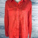 Chico's  0 Button Down Shirt Womens S Texture Dot Long Sleeve Collar Cotton Photo 2