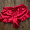 Victoria's Secret Like new Victoria’s secret red satin ruffle mini low rise sleep shorts  Photo 2