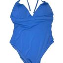 ANDIE Swim Size XL The Lagos One Piece Swimsuit In Blue Halter Neck Deep V NEW Photo 2