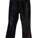 AG Adriano Goldschmied  Jodi Hi Rise Slim Flare Crop Jeans Black Raw Hem Size 29R Photo 1