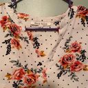 Black Rainn  Floral Polka Dot 3/4 Sleeve V Neck Top Size Medium NWOT Photo 6