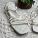 Marc Fisher  Women's 11 Hamora Strappy Quilted Heeled Sandal Shoes Ivory Square Photo 2