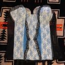 Frederick's of Hollywood  Blue Black And White Corset Top Photo 0