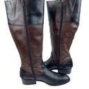 Ralph Lauren  Marlena II Leather Riding Boots Womens 9.5B Black Brown Zip Buckle Photo 6