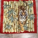 Salvatore Ferragamo RARE  Italy 16" Square Silk Scarf Tiger Walking In Bamboo Photo 0