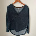 Free People  Denim Blue and Black Tie Dye Pullover Sweatshirt Size XS Photo 0