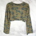 Lovers + Friends  Camo Cropped Oversized Knitted Tee Top Wide Sleeves Camouflage Photo 1