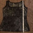 Travel by Tribal dark grey paisley lace trim tank top size XS Gray Photo 10