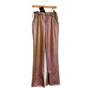 Nicholas Valeria Metallic Side Lace Up Pants Iridescent Pink High Rise Size 2 Multiple Photo 4