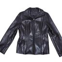 Jones New York Genuine Soft Leather Jacket Coat Full Zip Black Women Medium Photo 0