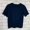 Draper James  Navy Lace Short Sleeve Tee Size S Photo 7