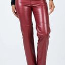 Princess Polly Macey Burgundy Faux Leather Pants 2 Photo 0